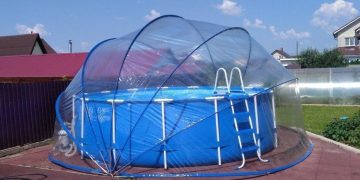 Удобство и функции мобильным павильоном для каркасных бассейнов